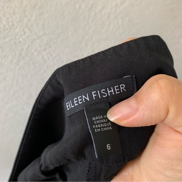 Eileen Fisher Solid Black 100% Tencel Soft Lightweight Straight Leg Women Pant 6 - Picture 5 of 8